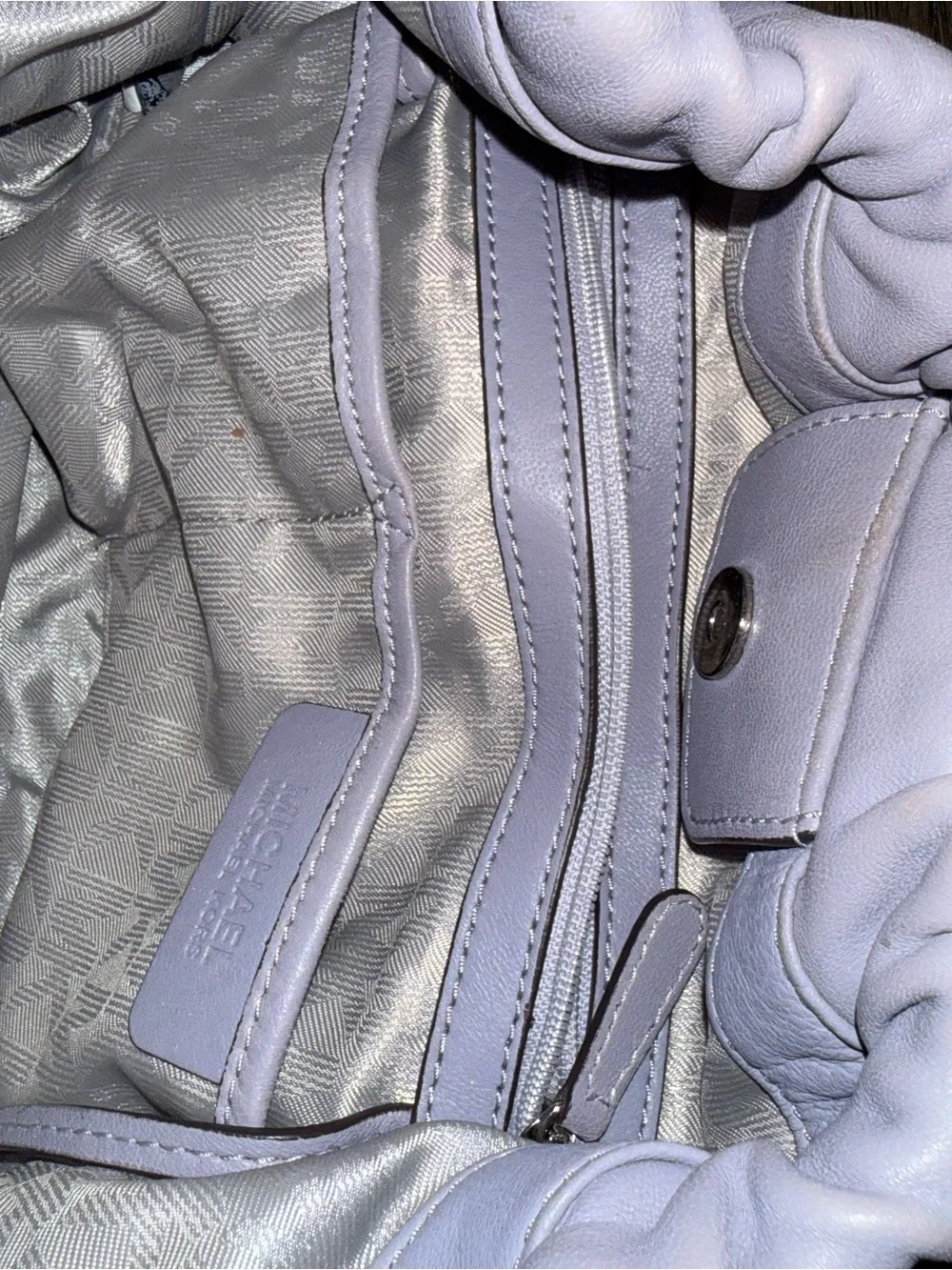 Michael Kors lavender Leather Hobo bag with Gold Logo